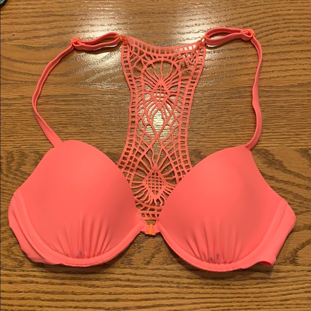 Xhilaration highlighter pink bikini top